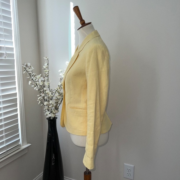 French Connection Women's Jacket/Blazer Linen Yellow Size 2 - Picture 9 of 11